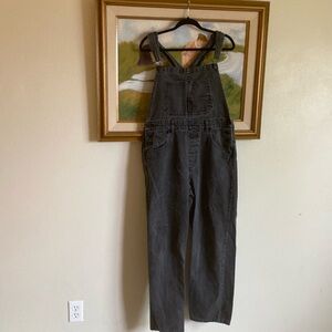 WE THE FREE Ziggy Denim Overalls Charcoal Straight Leg Dungaree Cotton